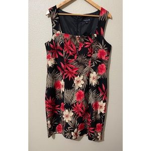 Perceptions floral prints midi dress size 14 mixed color